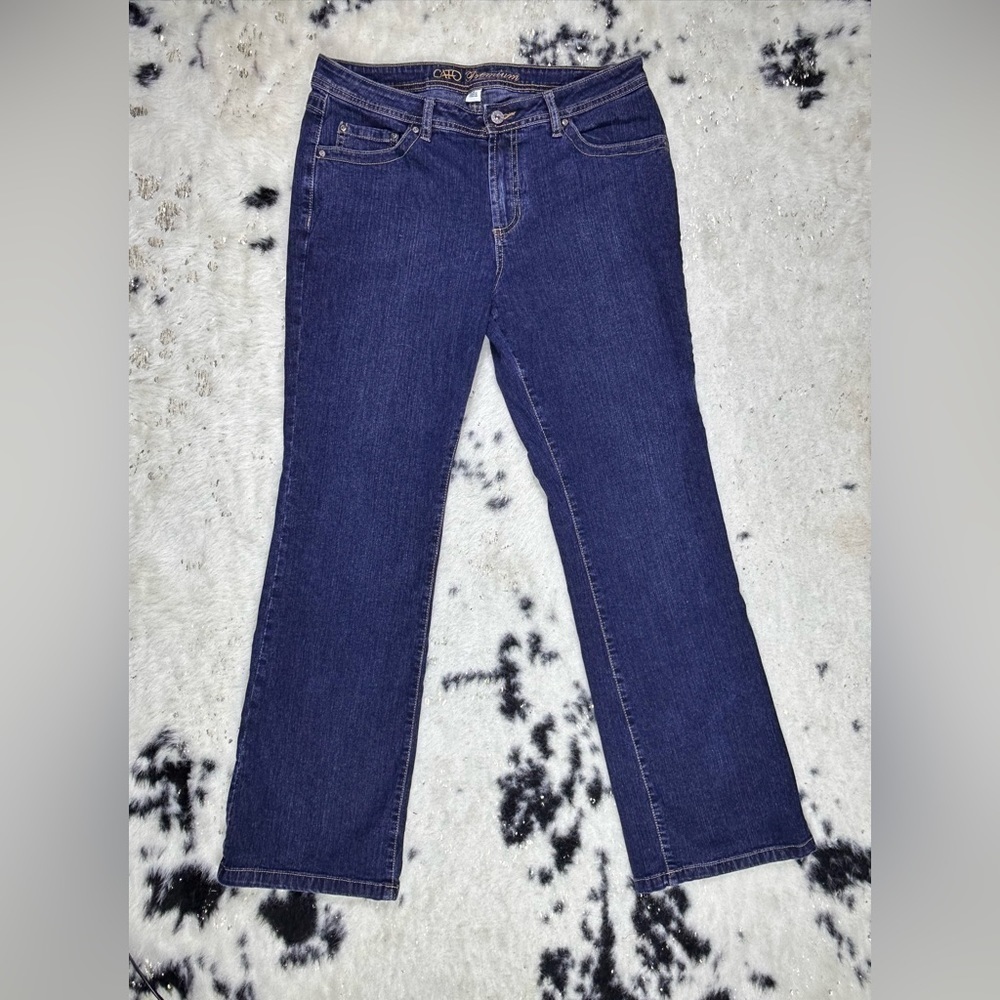 Cato Premium Dark Wash Mid Rise Straight Leg Denim Jeans Size 12